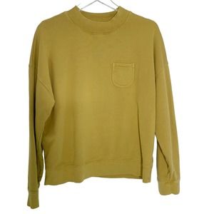 Madewell L Garment Dyed Cotton Studio Mockneck Sweatshirt Yellow
